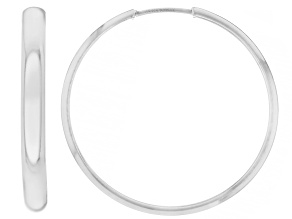 Sterling Silver 1.25" High Polished Hoop Earrings