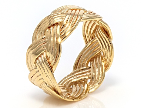 18k Yellow Gold Over Sterling Silver Braided Band Ring