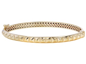 18k Yellow Gold Over Sterling Silver Pyramid Bangle