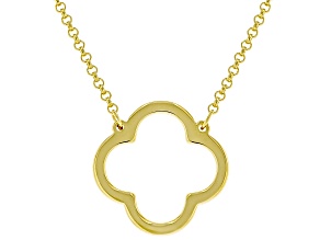 18k Yellow Gold Over Sterling Silver Clover Necklace