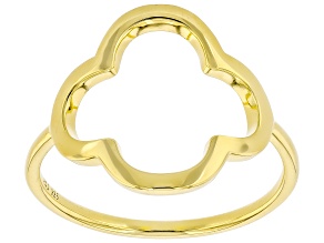 18k Yellow Gold Over Sterling Silver Clover Ring