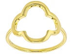 18k Yellow Gold Over Sterling Silver Clover Ring