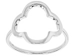 Rhodium Over Sterling Silver Clover Ring