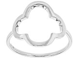 Rhodium Over Sterling Silver Clover Ring