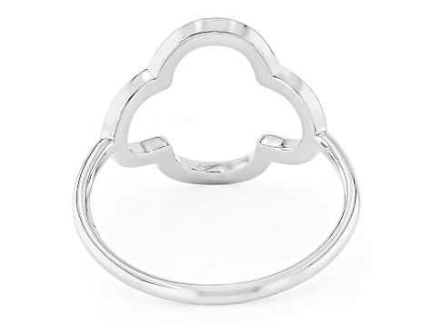 Rhodium Over Sterling Silver Clover Ring