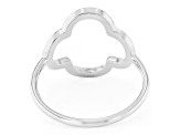 Rhodium Over Sterling Silver Clover Ring