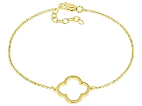 18k Yellow Gold Over Sterling Silver Clover Bracelet