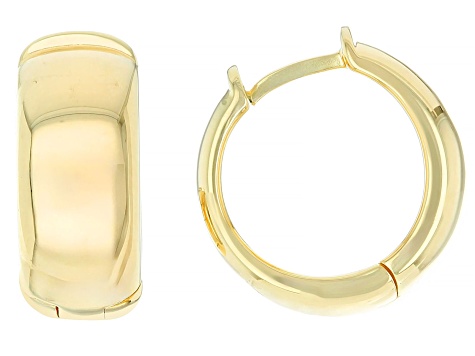 18k Yellow Gold Over Sterling Silver 0.65" Huggie Hoop Earrings