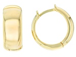 18k Yellow Gold Over Sterling Silver 0.65" Huggie Hoop Earrings