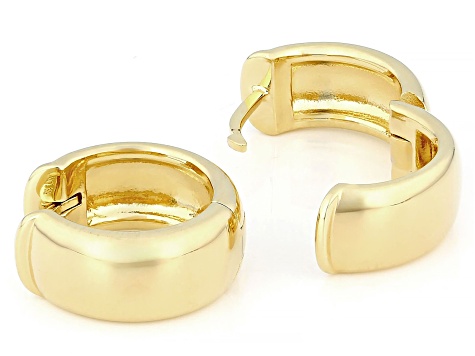 18k Yellow Gold Over Sterling Silver 0.65" Huggie Hoop Earrings
