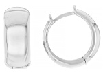 Rhodium Over Sterling Silver 0.65" Huggie Hoop Earrings