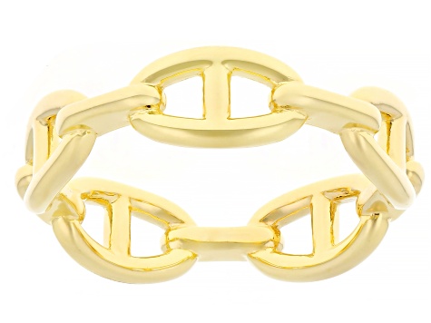 18k Yellow Gold Over Sterling Silver Mariner Link Ring