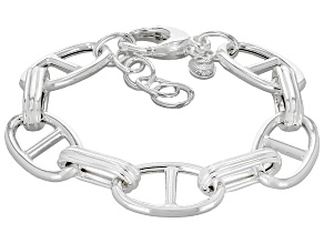 Sterling Silver 13mm Alternating Mariner Link Bracelet