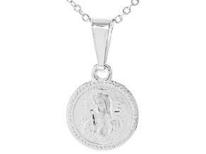 Sterling Silver Holy Mary Pendant with Chain