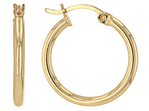 18k Yellow Gold Over Sterling Silver 0.60" Polished Hoop Earrings