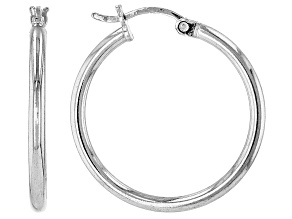 Sterling Silver 0.80" Polished Hoop Earrings