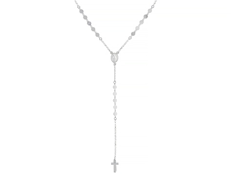 Sterling Silver Our Lady Of Peace Necklace With Cross Tassel