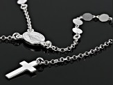 Sterling Silver Our Lady Of Peace Necklace With Cross Tassel