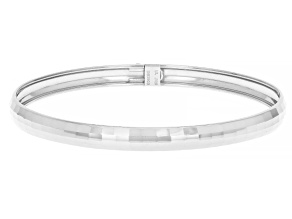 Sterling Silver 6mm Diamond Cut Bangle Bracelet