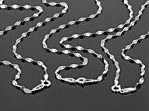 Sterling Silver Chain Necklaces- Set of 3