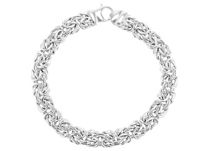 Sterling Silver 8mm Polished Byzantine Bracelet