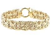18k Yellow Gold Over Sterling Silver 13mm Byzantine Bracelet