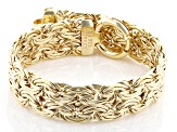 18k Yellow Gold Over Sterling Silver 13mm Byzantine Bracelet