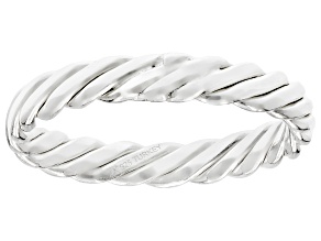 Sterling Silver 3mm Ribbed Band Ring