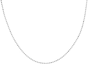 Sterling Silver 1.2mm Diamond Cut Bead Chain 18" Necklace