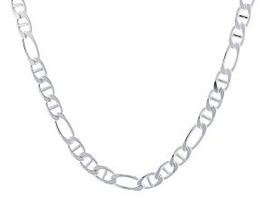 Sterling Silver 4.6mm Figaro 22" Necklace