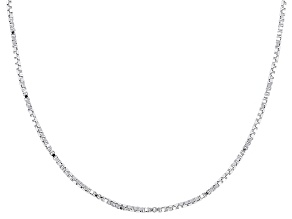 Rhodium Over Sterling Silver 0.9mm Box 18" Necklace