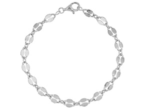 Sterling Silver 5.7mm Diamond Cut Mirror Link 7.25" Bracelet