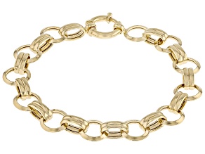 18k Yellow Gold Over Sterling Silver 11mm Oval Link Bracelet