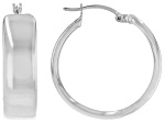 Sterling Silver Polished 8mm, 1" Hoop Earrings