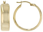 18k Yellow Gold Over Sterling Silver Polished 8mm, 1" Hoop Earrings