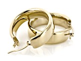 18k Yellow Gold Over Sterling Silver Polished 8mm, 1" Hoop Earrings