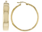 18k Yellow Gold Over Sterling Silver Polished 8mm, 1.5" Hoop Earrings