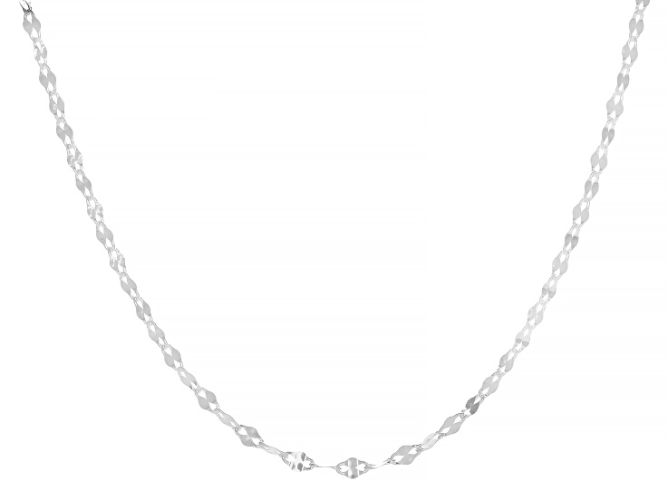Sterling Silver and 18k Yellow Gold Over Sterling Silver 2.3mm Mirror 20" Necklace