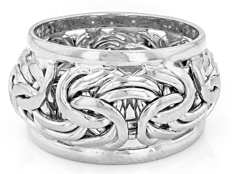 Sterling Silver Graduated Byzantine Band Ring