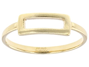 18k Yellow Gold Over Sterling Silver Buckle Ring