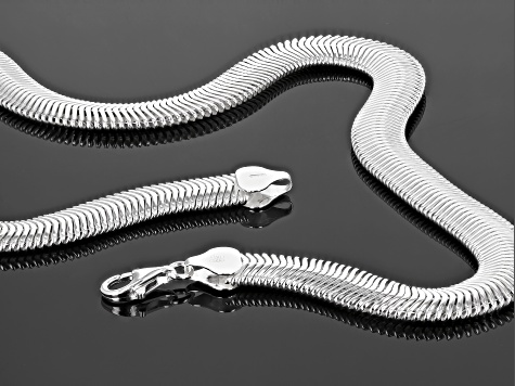 Sterling Silver 9.8mm Cashmere Snake Necklace 18 Inches