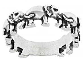 Sterling Silver Elephants Band Ring