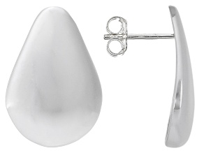 Sterling Silver Polished Pear-Shaped Stud Earrings