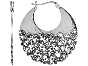 Sterling Silver Textured Vines Earrings