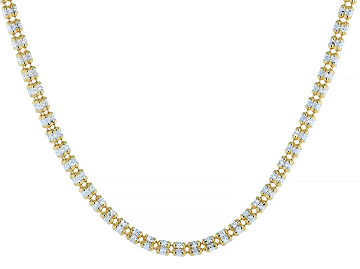 18k Yellow Gold Over Sterling Silver Two-Tone 3mm 