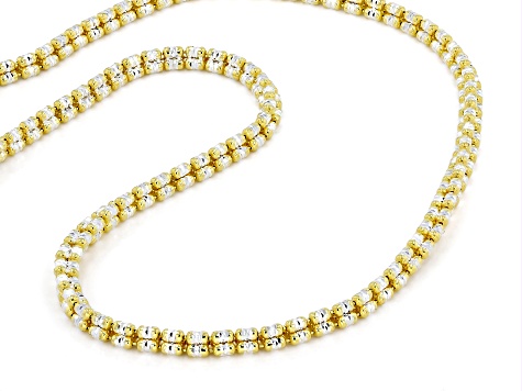18k Yellow Gold Over Sterling Silver Two-Tone 3mm 