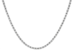 Sterling Silver 3mm "Ghiaccio" Diamond-Cut Bead 18" Chain