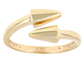 18k Yellow Gold Over Sterling Silver Arrow Bypass Ring