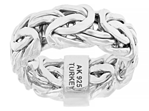 Sterling Silver 8mm Byzantine Band Ring - AG1792B | JTV