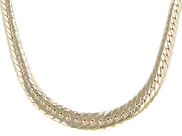 18k Yellow Gold Over Sterling Silver 4.5-8mm Graduated Cuban Necklace